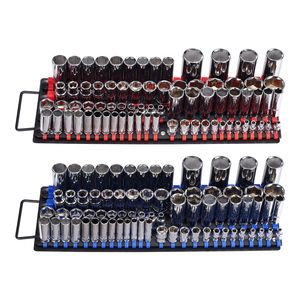 Organizzatore Portatile per Chiavi a Bussola, Set da 2 Pezzi Metrico e SAE, 160 Bussole da 1/4\", 3/8\", 1/2\", Borse Porta Attrezzi - Product Image 6