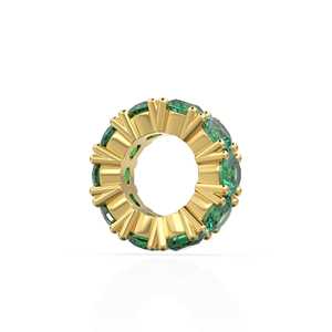 Breloque Ronde en Or Italien 14 carats avec Émeraude, Breloque Roue Émeraude Verte, Support de Breloque Ronde, Bague Éternité avec Pierre Ronde Pierre de Naissance de Mai - Product Image 6