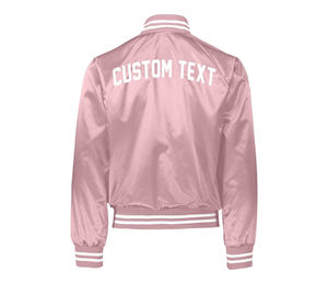 Nouvelle veste bomber personnalisée, style varsity, broderie personnalisée, nom, numéro, logo sur le devant, imperméable, coupe-vent, en soie, unisexe - Product Image 2