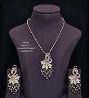 Ensemble collier pendentif paon 11614 avec zircone cubique, pierres précieuses vertes, roses et jaunes, boucles d'oreilles assorties, bijoux de mode pour mariage et fête
