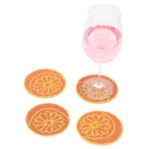 Posavasos de Té Moderno Hecho a Mano con Bordado de Cuentas, Posavasos de Lujo con Cuentas Bordadas para Bebidas - Product Image 1