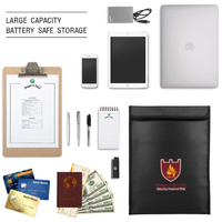 Grand sac à documents ignifuge et étanche avec décoration de serrure pochette enveloppe en silicone résistant à l'eau et au feu sac de sécurité pour l'argent
