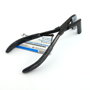 Outils d'extension de cheveux de qualité supérieure pince à ruban avec poignée en caoutchouc outils de coiffure couleur noire acier inoxydable - Product Image 1