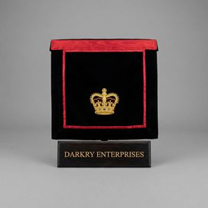 Custom Black Velvet Masonic Regalia Apron <b>Red</b> <b>Silk</b> Border Gold Bullion Crown Embroidery Freemason Lodge Gear - Product Image 1