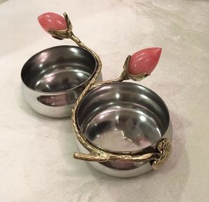 Elegante Frutero de Metal con Pedestal de Rama Dorada y Hojas de Ginkgo Plateadas, Centro de Mesa para Bodas, Plato Decorativo para Dulces - Product Image 2