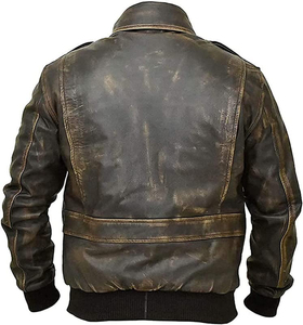 Wholesale <b>Men's</b> Leather <b>Jacket</b> Vintage Distressed Brown Cowhide Leather <b>Aviator</b> Bomber Flight <b>Men's</b> Leather <b>Jacket</b> For Sports - Product Image 5