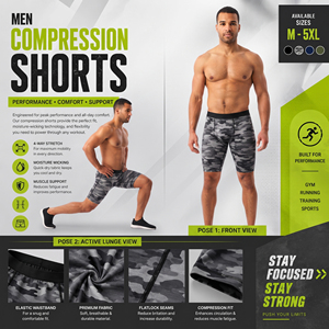 Customized Plus Size Camo Printed <b>Shorts</b> <b>Men</b> Gym Wear <b>Compression</b> <b>Shorts</b> Yoga Wear Breathable <b>Shorts</b> <b>Men</b> Base Layer Sport <b>Shorts</b> - Product Image 4