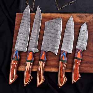 Ensemble de couteaux de chef professionnels en acier Damas faits à la main, ensemble de couteaux de cuisine professionnels, ensemble de couteaux de chef forgés à la main - Product Image 3