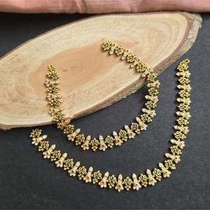 Matte Gold Plated Pearl Jewelry with Golusu Pearls - Product Image 1