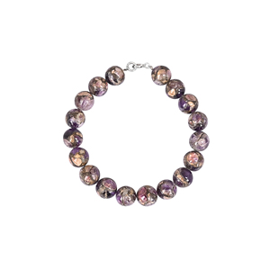 Natural Purple <b>Amethyst</b> Copper Beads 925 Sterling Silver <b>Bracelet</b> Handmade Gemstone Jewelry Trendy Wedding Party Gift for Unisex - Product Image 1