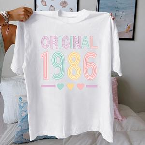 ORIGINAL 1986 aux couleurs pastel T-shirt confortable en pur coton pour femme - Product Image 2