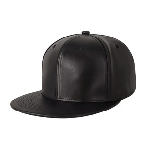 Casquette snapback en cuir noir style streetwear, unisexe, ajustable, pour toutes les saisons, tenue décontractée, chapeau adulte, cuir véritable de qualité supérieure - Product Image 1