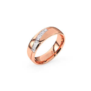 Bague de fiançailles de luxe en or rose fin avec diamant solitaire, sertissage clos, diamant naturel couleur E, taille brillant, certifié IGI - Product Image 4