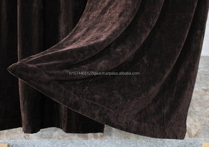 Luxurious Coffee Brown <b>Velvet</b> Custom Handmade Window <b>Curtains</b> <b>Blackout</b> for Bedroom Living Room Farmhouse Design - Product Image 2