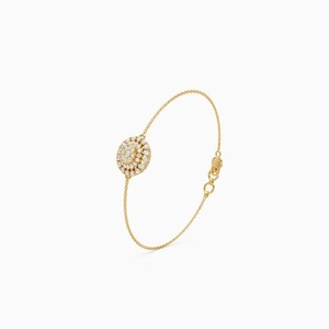 Elegant Cluster Halo Bracelet Showcasing 0.52 Ct Lab Grown Diamond | In 9K Yellow White And Rose <b>Gold</b> - Product Image 3