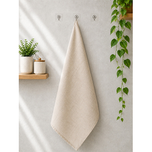 Paño de Cocina de Lino Natural Beige |   Paño de Cocina Minimalista de Color Sólido |   Toalla de Mano Reutilizable |   Textiles para el Hogar de Primera Calidad - Product Image 1
