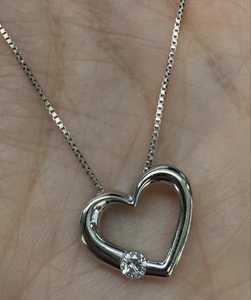 จี้เพชรทรงหัวใจ 0.10 กะรัต เพาะเลี้ยงในห้องปฏิบัติการ ตัวเรือนทอง 14K พร้อมสร้อยคอแบบโซลิแทร์ 18 นิ้ว ราคาโรงงานขายส่ง - Product Image 6