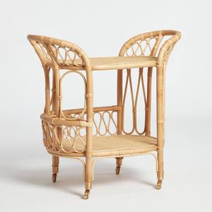 Handcrafted Rattan bar Cart <b>Trolley</b> Drink and Food Serving <b>Trolleys</b> for <b>Hotel</b> Cheap Price Low MOQ - Product Image 3