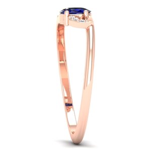 Anillo de Compromiso REYES Personalizado de Oro Sólido de 14K con Moissanita Certificada por GRA, Anillo de Alta Calidad con Gema de Zafiro Azul, Joyería Fina - Product Image 3