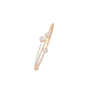 Premium and unique <b>Rose</b> <b>Gold</b> Diamond <b>Bangle</b> 0.67 Ct Round Cut Bezel Setting Women's Minimalist Geometric Everyday Wear - Product Image 6