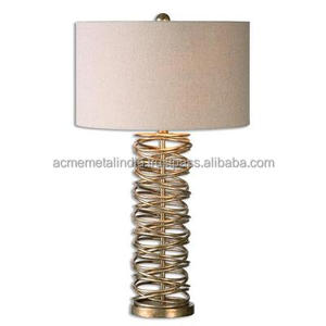 Top Luxury Decorative <b>Lamp</b> in Metal Base with White Fabric <b>Shade</b> Perfect <b>for</b> Stylish Desktop and Bedside Interior Decor - Product Image 3
