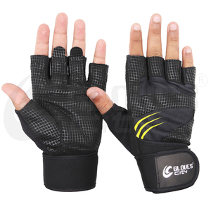 Custom Black Leather Half-Finger <b>Weight</b> Lifting Gloves with Adjustable Wrist Strap and Breathable Design From GLOVES City 2026 - Product Image 1