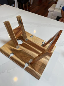 Mesa de pícnic portátil de alta durabilidad de madera de acacia plegable para exteriores con bandeja de vino mesa de comedor o cocina plegable - Product Image 3