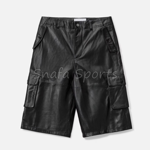 Men's Sports Leather <b>Shorts</b> <b>Stretch</b> & Full Customization Breathable Gym & <b>Work</b> Street Wear Pockets Plus Size Leather <b>Shorts</b> - Product Image 5