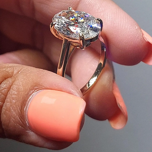 3.5 ct Oval Cut Diamond Rose Gold Engagement <b>Ring</b> Classic Women's Jewelry Natural Stone <b>Solitaire</b> Design - Product Image 4