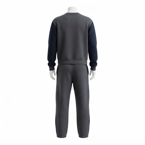 Conjunto de Sudadera y Pantalones Deportivos de Dos Tonos para Hombre, Ropa Casual de Calle, Conjuntos a Juego, Chándal con Logotipo Personalizado - Product Image 4