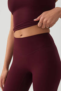 <b>High</b>-quality Women's Solid Knitted <b>High</b> Waist Fitness Yoga Running Workout Leggings - Product Image 3
