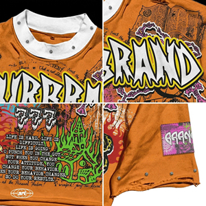 Ensemble T-shirt et short unisexe personnalisé pour homme, style décontracté, avec motif graphique thermocollé, délavé à l'acide, col côtelé, idéal pour l'été - Product Image 2