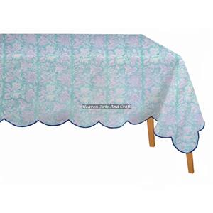 Nappe de Noël en coton, élégante et festive, à bord festonné, pour célébrations, de luxe, rectangulaire - Product Image 5
