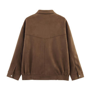 Chaqueta Corta de Motociclista para Mujer TITAN TREAD WEAR, de Cuero PU Marrón, Corte Ajustado, Manga Larga, Cierre de Cremallera - Product Image 2