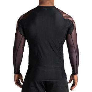 Camiseta de compresión de manga corta transpirable con sublimación MMA de talla grande, con logotipo personalizado, mezcla de poliéster y spandex. - Product Image 4