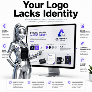 Conception de logos et d'identités de marque pour entreprises avec des systèmes visuels modernes, clarté de l'image de marque, compatible IA, compatible MAC, en stock - Product Image 1