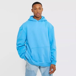Sweat-shirt à capuche surdimensionné pour homme, couleur unie, en molleton de coton respirant, avec poche, style streetwear décontracté, pull tricoté pour l'hiver - Product Image 4