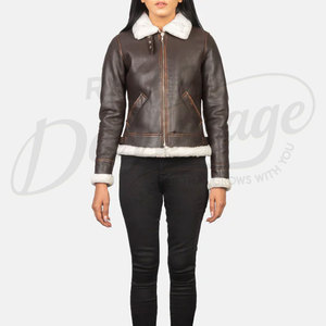 Women High Quality Shearling <b>Leather</b> Real Cow Skin <b>Leather</b> Motorcycle Style <b>Leather</b> <b>Jacket</b> For Women Custom Women <b>Leather</b> <b>Jacket</b> - Product Image 2