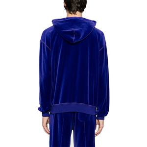 Sweat-shirt à capuche en velours pour homme, style décontracté, avec poches kangourou, en velours uni, pour la saison hivernale - Product Image 3