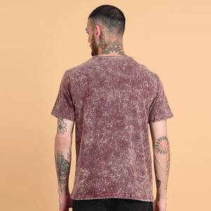 T-shirt 100 % coton délavé à l'acide pour homme, style vintage, décontracté, pour l'été et les activités de plein air, vente en gros, logo personnalisé, style urbain, respirant - Product Image 4