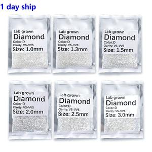 Diamantes sintéticos sueltos de corte brillante redondo, cultivados en laboratorio mediante HPHT, de 1.0 mm a 3.2 mm, color blanco EF, claridad VVS, para joyería. - Product Image 4