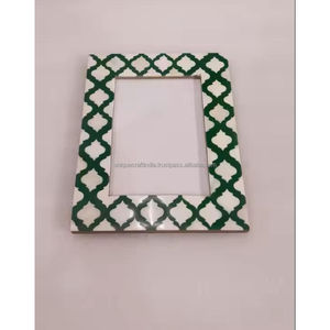 Handmade Wooden <b>Photo</b> <b>Frame</b> with Natural Wood and <b>White</b> Stripe Inlay Minimal Modern Home Decor - Product Image 3
