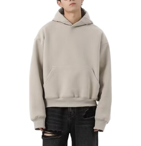 Sudadera Premium superior con logotipo personalizado para hombre, superventas, cómoda Sudadera con capucha corta cuadrada, Jersey de algodón polar de alta calidad, gota - Product Image 4