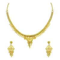 En gros, Parure de bijoux en laiton plaqué or 14K 18K 24K micron, comprenant des colliers courts au design traditionnel, style Indo-Occidental