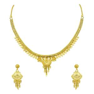 Wholesale Brass 14K 18K 24K Micron Gold Forming Short Necklaces Traditional Design Jewelry <b>Set</b> Indo-Western Fashion Jewelry <b>Set</b> - Product Image 4