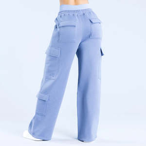 กางเกงคาร์โก้ลำลองสำหรับผู้หญิง ทรงตรง ระบายอากาศ แห้งเร็ว มีหลายกระเป๋า ผ้าฝ้าย ขายาว - Product Image 4