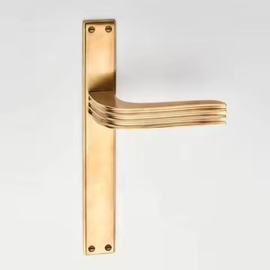 brass door <b>handle</b> rectangular door <b>handle</b> minimalist brass <b>handle</b> indoor door hardware kitchen cabinet <b>handle</b> furniture pull - Product Image 6