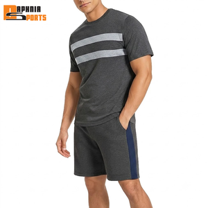 Conjunto de Camiseta y Pantalones Cortos de Verano para Hombre, 100% Algodón, Estilo Urbano, Lavado Personalizado, Talla Grande, Alta Calidad - Product Image 3