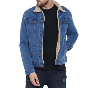 Men's Distressed Denim <b>Jacket</b> with Sherpa Lining Zipper Fly Casual Fit <b>Gothic</b> Patchwork Animal Print Summer Autumn Wear - Product Image 2