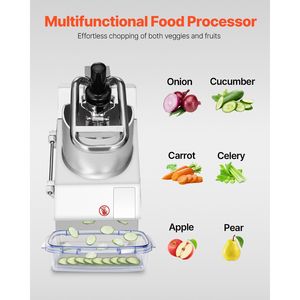Robot da Cucina con 6 Lame in Acciaio Inox, Tritatutto per Verdure, 2 Fori di Alimentazione, Funzione di Macinazione Rimovibile, Materiale per Alimenti - Product Image 2